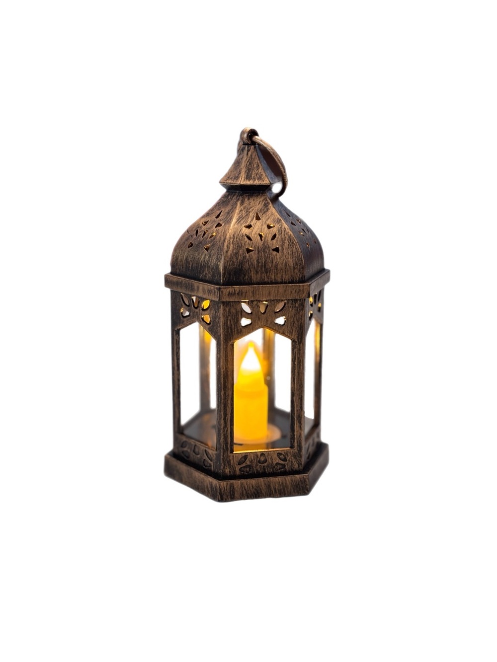 Decorative Bronze Acrylic Lantern with LED Light